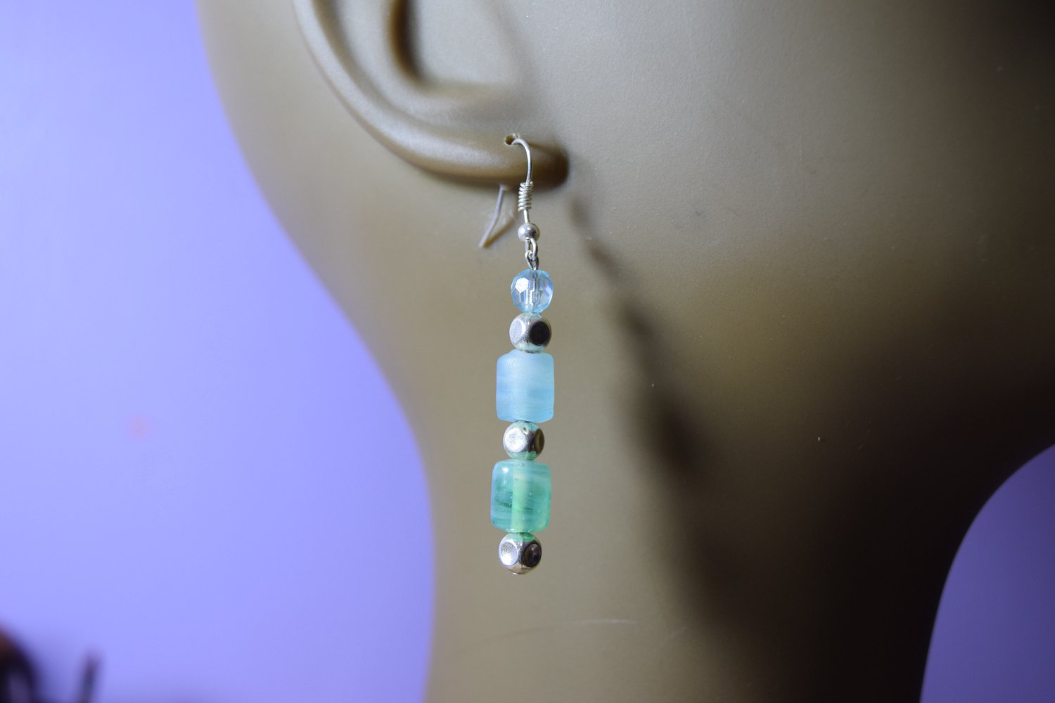 Frosted light blue earrings