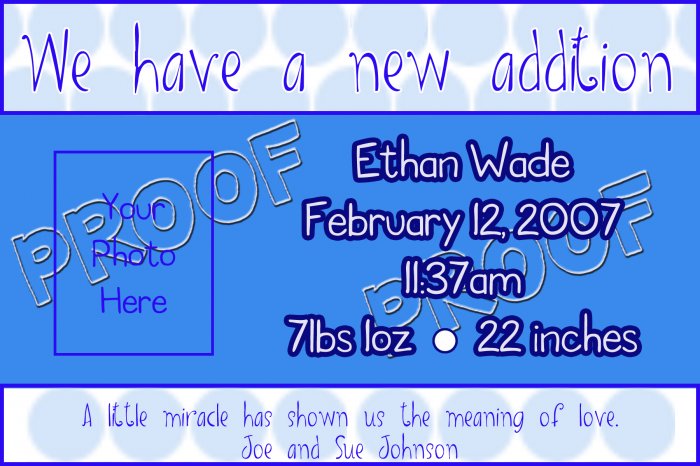 Birth Announcement Sample