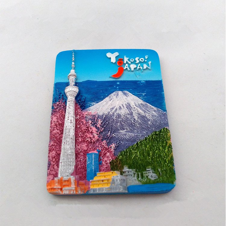 3D Resin World Tourism Souvenir Fridge Magnet - Fuji Japan