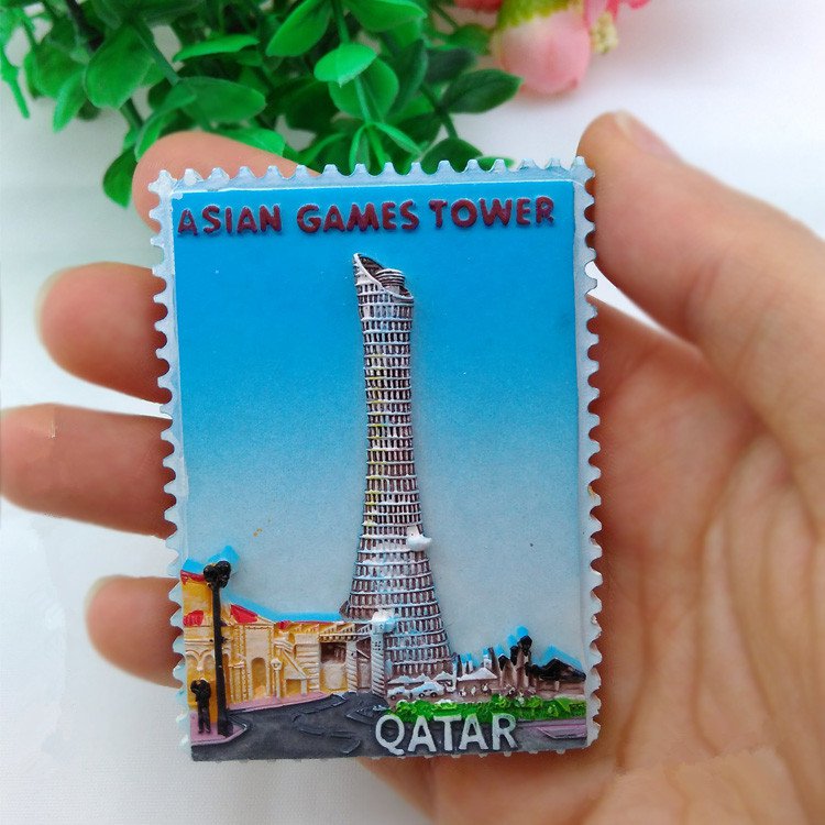 3D Resin World Tourism Souvenir Fridge Magnet - Qatar 2 Pcs