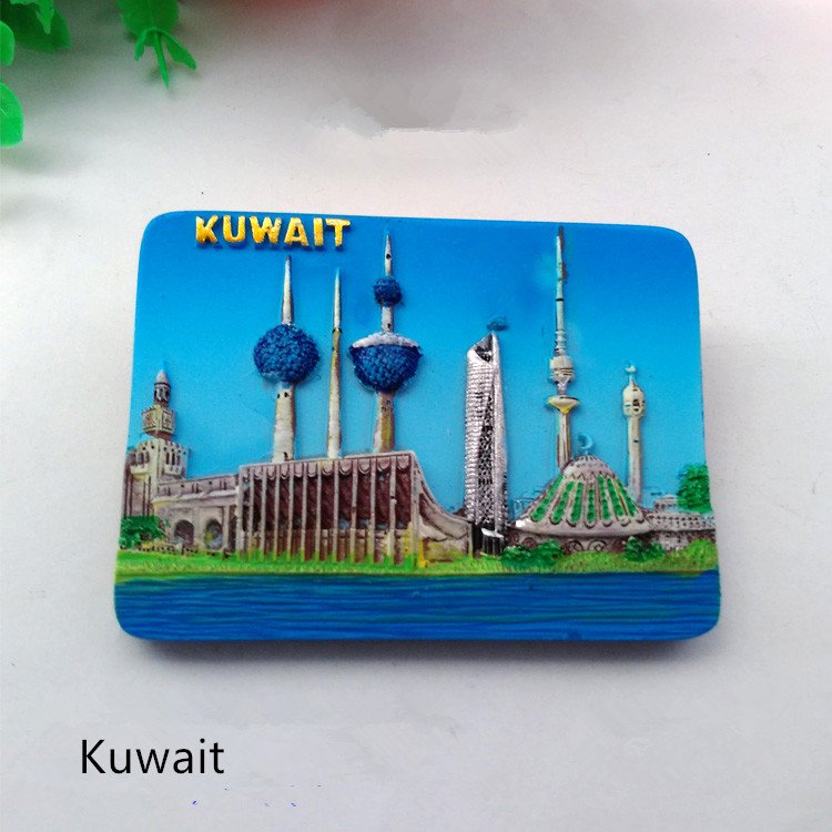 3D Resin World Tourism Souvenir Fridge Magnet - Kuwait