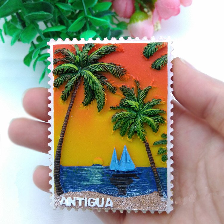 3D Resin World Tourism Souvenir Fridge Magnet - Antigua