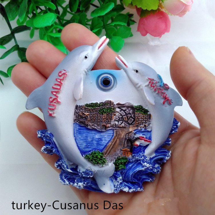 3D World Tour Souvenir Fridge Magnet - Library Saddas Turkey