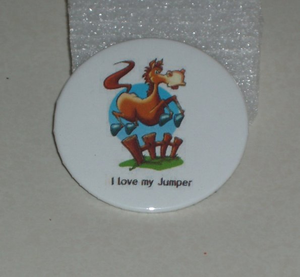 "I love my Jumper", jumping horse on badge, H 0005