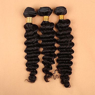 7A Grade Unpressed Brazilian Deep Wave With Closure Brazilian Curly Virgin Hair Bundles