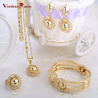WesternRain Charming Lady Gold Plated Jewelry Elegant Fashion Bridal Wedding Dress Accessories