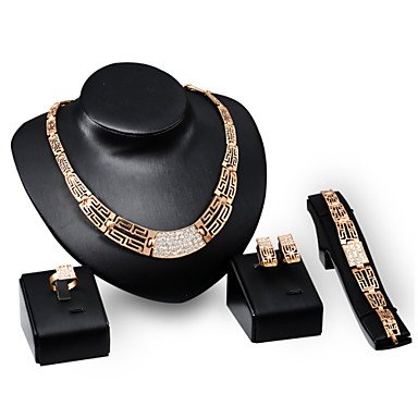 XIXI Women Latest Fashion Alloy Rhinestone Imitation Pearl Necklace/Earrings/Bracelets/Rings Sets