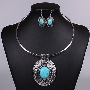 Women Vintage/Party/Work/Casual Alloy/Gemstone & Crystal Necklace/Earrings Sets