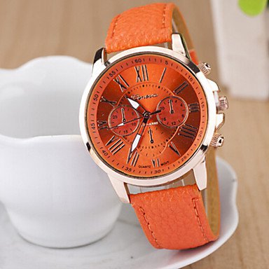 Ladies‘ Round Dial Case Leather Watch Brand Fashion Quartz Watch Sport Watch Cool Watches