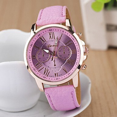 Ladies‘ Round Dial Case Leather Watch Brand Fashion Quartz Watch Sport Watch Cool Watches