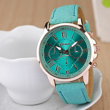 Ladies‘ Round Dial Case Leather Watch Brand Fashion Quartz Watch Sport Watch Cool Watches