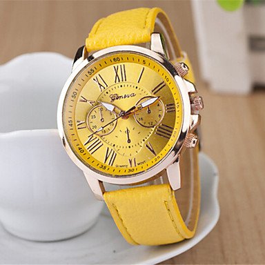 Ladies‘ Round Dial Case Leather Watch Brand Fashion Quartz Watch Sport Watch Cool Watches