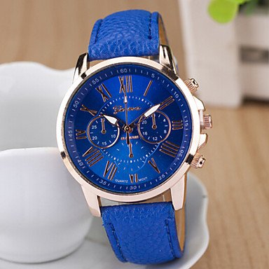 Ladies‘ Round Dial Case Leather Watch Brand Fashion Quartz Watch Sport Watch Cool Watches