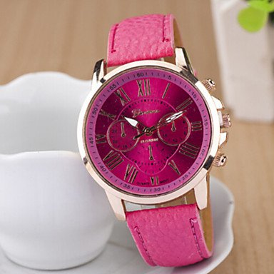 Ladies‘ Round Dial Case Leather Watch Brand Fashion Quartz Watch Sport Watch Cool Watches