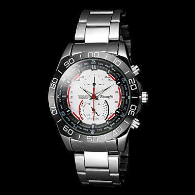 Men‘s Casual Silver Alloy Quartz Wrist Watch Cool Watch Unique Watch #04456054