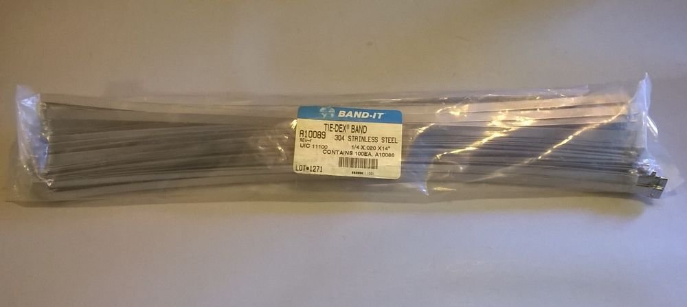 TIE-DEX BAND-IT 304 STAINLESS STEEL 1/4 x .020 x 14" A10089 BAG OF 100 Cable Tie