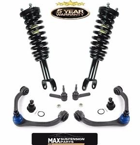 TWO FRONT UPPER CONTROL ARM + BALL JOINTS TIE RODS LOADED STRUTS