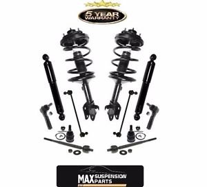 Front Strut Coil Spring Assembly & Rear Shocks & Steering Suspension Set