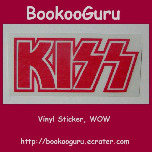 KISS (the band) Vinyl plotted Sticker, vinyl graphic, red letters