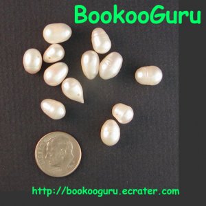 Dozen Freshwater Pearls - White, Iridescent - Jewelry Creation - Artisan Supply, BooKooGuru