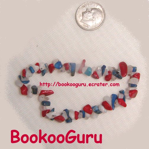 Patriotic Red, White, Blue,Gemstone Bracelet,Genuine Coral, Lapis, Artisan Handcrafted, BooKooGuru