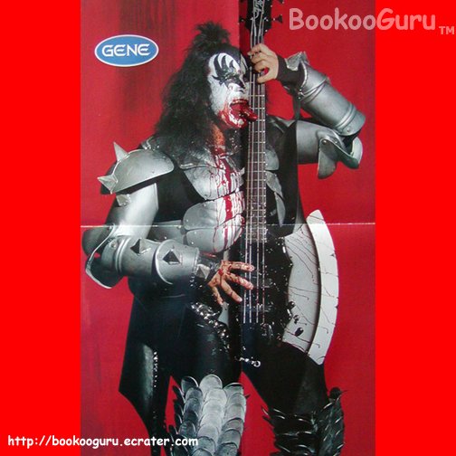 KISS 4-page foldout, Poster, Pin-up, Double sided, Gene Simmons, Paul Stanley, BooKooGuru