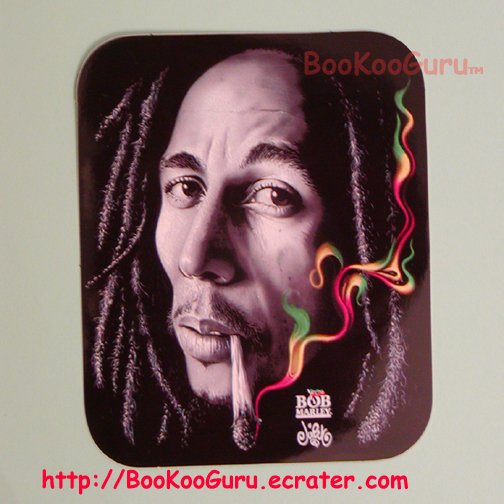 Bob Marley Sticker, Black and White Photo, blunt, Bob Marley Photo with Smoke, BooKooGuru