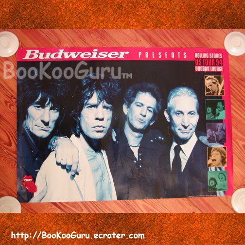 Rolling Stones Poster, Voodoo Lounge Tour, Promo Poster, Budweiser, Mick Jagger, BooKooGuru