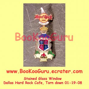 Hard Rock Cafe Dallas Texas, Stained Glass Pin #3, Torn Down, Rare, Limited Edition 300 ! BooKooGuru