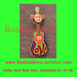 Hard Rock Cafe Dallas Texas - Peace Love Guitar Pin - Limited Edition 500 ! BooKooGuru