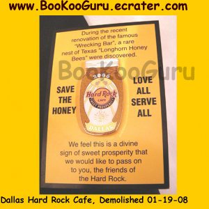 Reduced! Hard Rock Cafe Dallas Texas, Demolished, Sweet Prosperity Honey Jar Pin, LE 300! BooKooGuru