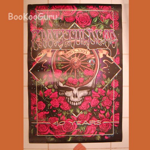 Grateful Dead Poster - 40th anniversary - Roses - Steal Your Face - Brilliant ! BooKooGuru