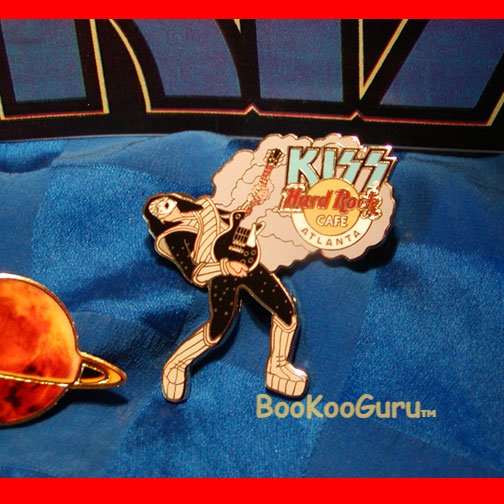 KISS - Ace Frehley - Hard Rock Cafe Pin - Atlanta - Smoking Gibson Les Paul - L.E. 1000! BooKooGuru