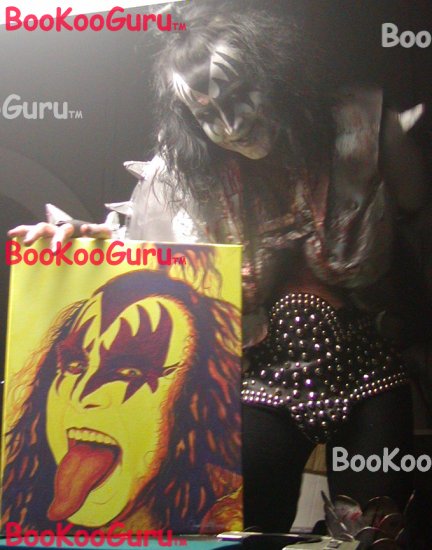 Fiery Gene, Gene Simmons, KISS, Hand-painted original, Acrylics on Canvas, 16x20, BooKooGuru