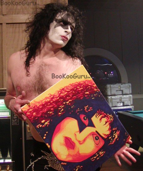 Fiery Paul, Paul Stanley, KISS, Hand-painted original, Acrylics on Canvas, 16x20, BooKooGuru