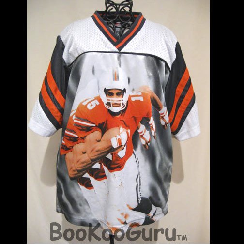 Football Jersey, Orange and Black, #15, Youth Size, Sporttrax Brand with Label