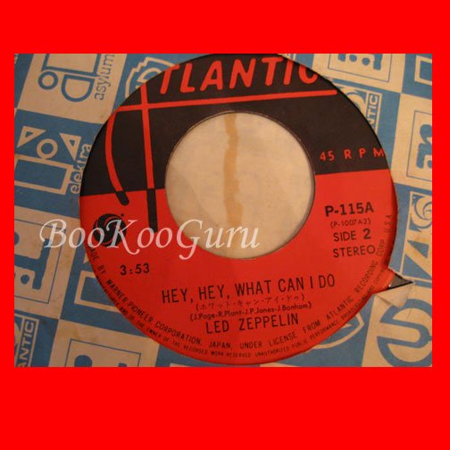 Led Zeppelin 45 rpm Record, Rare Immigrant Song, Japanese Version, Very Good