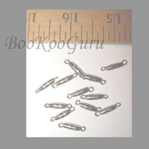 Dozen Barrel Clasps, Silver Tone, Size 1/2 inch, Make Jewelry