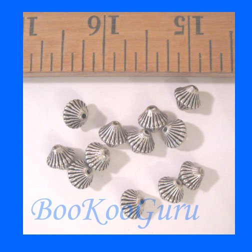 Dozen 6mm Tealight Beads, Vintage & Rare, Silver Tone, Make Jewelry