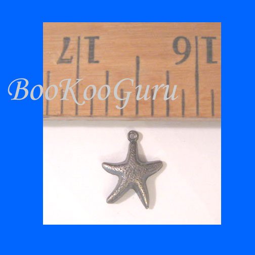 One Single Starfish Charm, Antique Silver, Vintage, Rare, Nautical, BooKooGuru