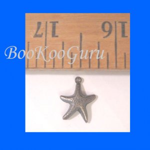 One Single Starfish Charm, Antique Silver, Vintage, Rare, Nautical, BooKooGuru
