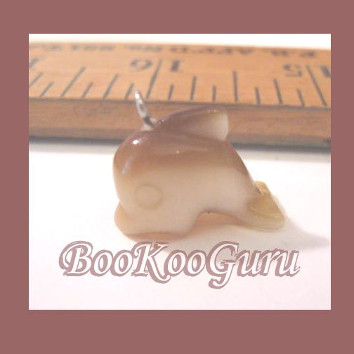 Gold Dophin Charm or Pendant, Fiber Optic Glass, Great Detail, Make Jewelry, BooKooGuru