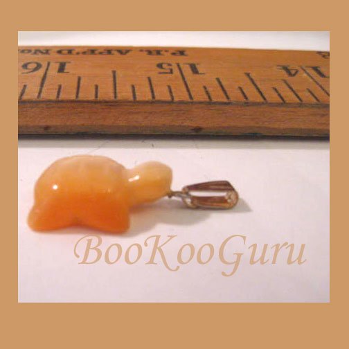 Orange Turtle Charm or Pendant, Fiber Optic Glass, Cat's Eye Glass, Make Jewelry, BooKooGuru