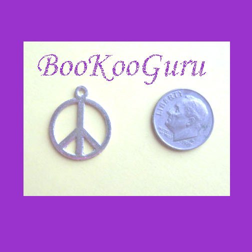 Charm, Peace Sign Charm, Silver Tone, Pendant, Make Earrings, Simple Design, Peace Sign, BooKooGuru
