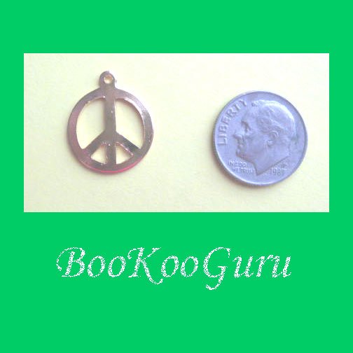 Charm, Peace Sign Charm, Gold Tone, Pendant, Make Earrings, Simple Design, Peace Sign, BooKooGuru