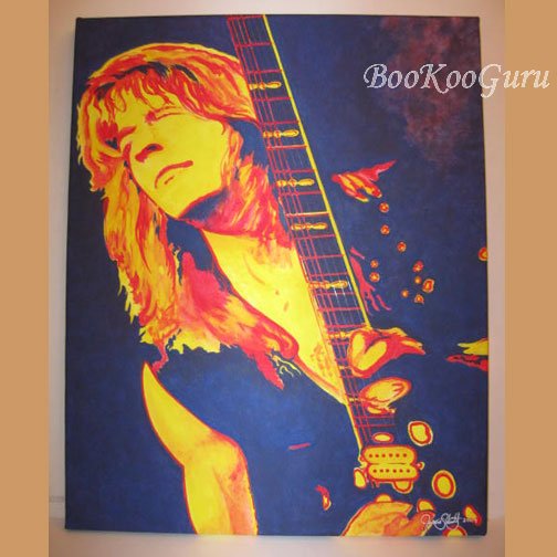 Randy Rhoads Painting, Original Artwork, 16x20 Canvas, Acrylics, Handpainted, One-of-a-kind