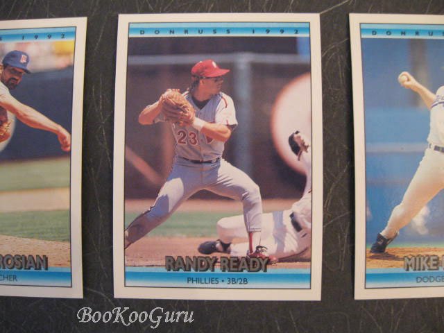 Donruss, 1992, Baseball Cards, Mike Morgan, Randy Ready, Steve Bedrosian, Set of Three, Near Mint