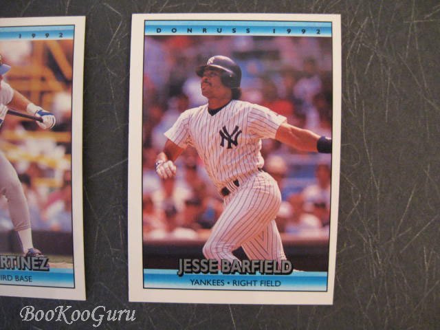 Donruss, 1992, Baseball Cards,Jesse Barfield, Edgar Martinez, Charlie Leibrandt, Set of 3, Near Mint