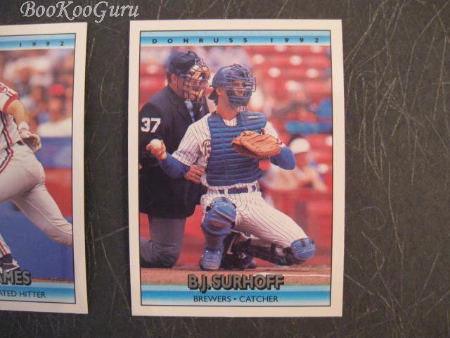 Donruss, 1992, Baseball Trading Cards, B.J. Surhoff, Chris James, Ken Hill, Set of 3, Near Mint