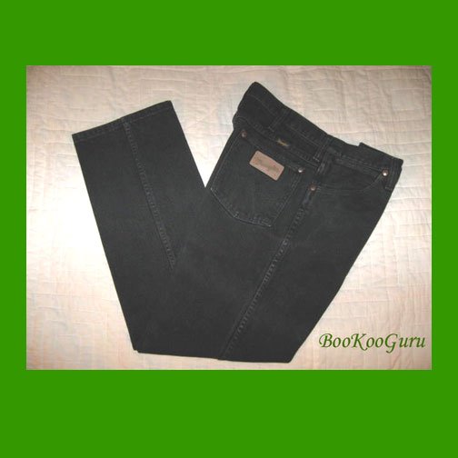 Vintage Wrangler Jeans, Black denim, Size 33x30, Style 936WBK W411